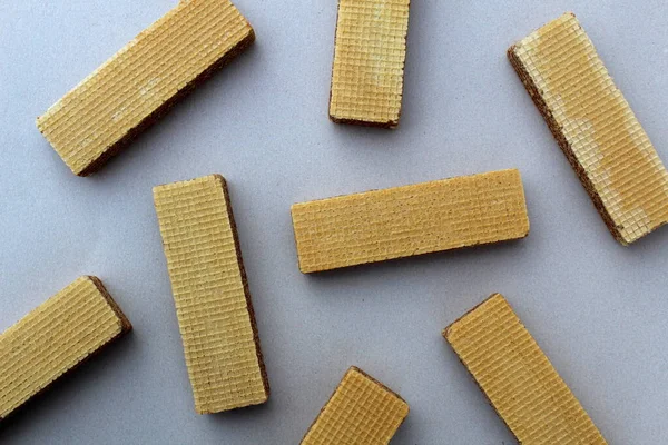 Textura Waffles Crocantes Empilhados Uns Cima Dos Outros — Fotografia de Stock