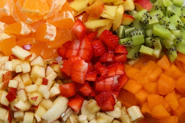 Texture Sliced Fruits Stacked Bunch Salad — Stock Photo, Image