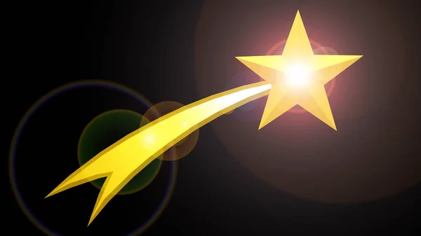 Leuchtende Sterne Mit Glänzender Spur Funkelnde Leuchtende Sterne Weihnachtskomet — Stockfoto