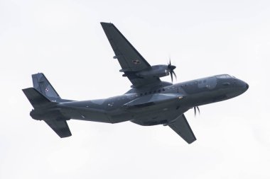 Airshow Radom 2017 sırasında Eads Casa C295 stratejik airbus (Polonya)