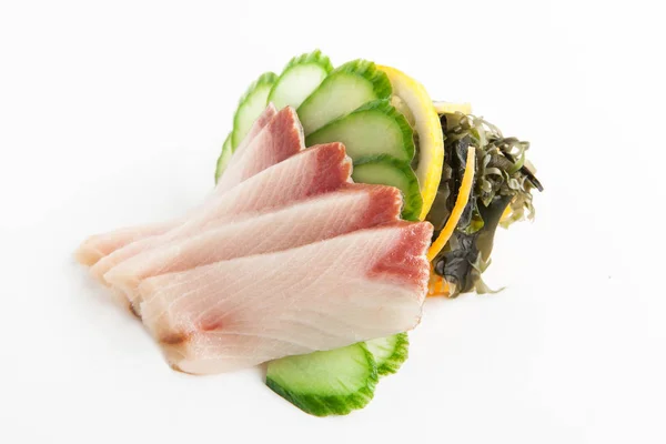 Japanise Sashimi Comida Peixe Fresco Fundo Branco — Fotografia de Stock