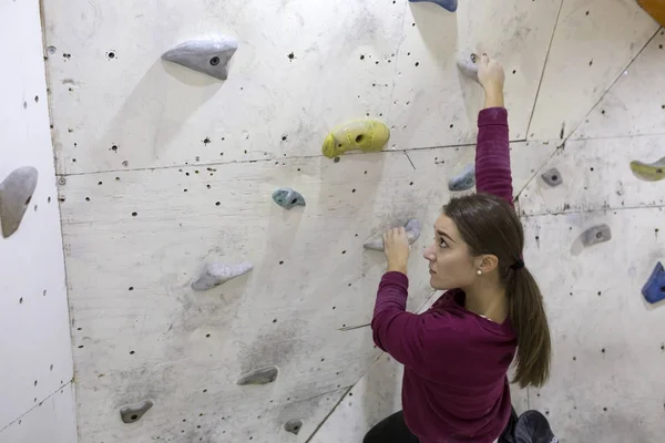 Indoor rock climbing female