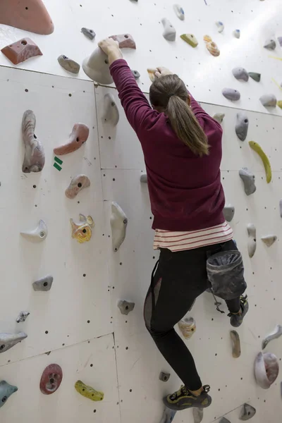 Indoor rock climbing female