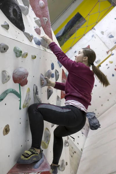 Indoor rock climbing female