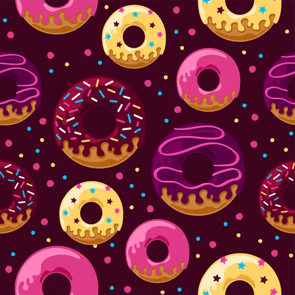 Padrão de donuts vitrificados —  Vetores de Stock