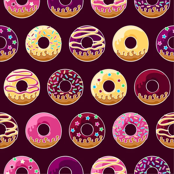 Padrão de donuts vitrificados — Vetor de Stock