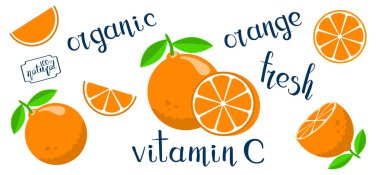 Düz stil portakal ile ayarla