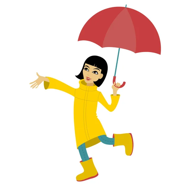 A girl with umbrella — Stock Vector