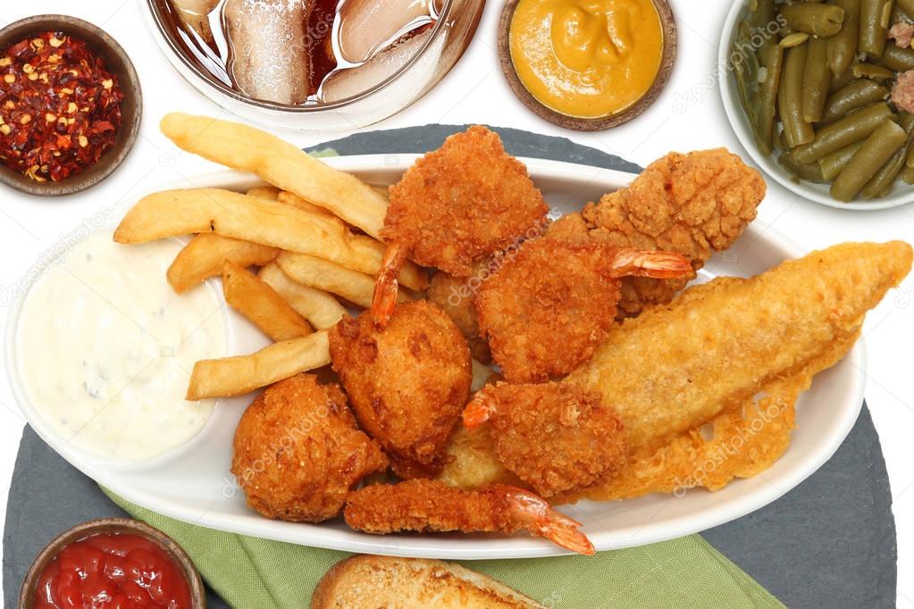 Southern Fried Fish, Chicken and Shrimp