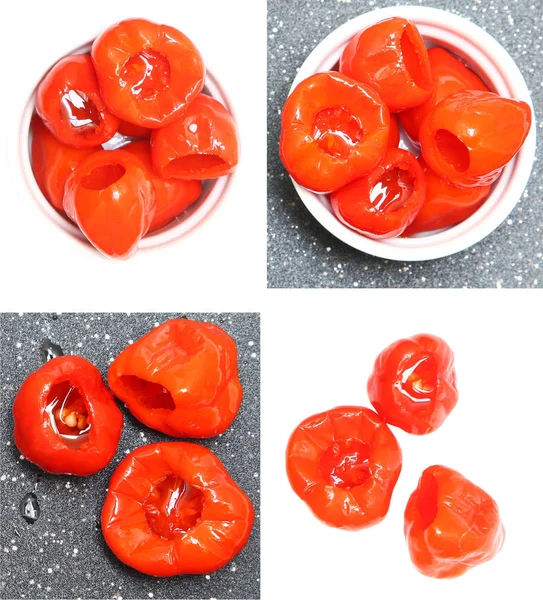 Peppadew 매운 달콤한 고추 스톡 사진