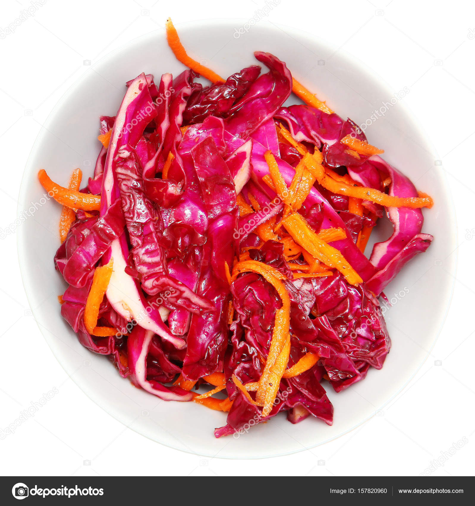 Red Cabbage Cole Slaw With Red Wine Vinegar And Carrots Stock Photo Image By C Duplass 157820960