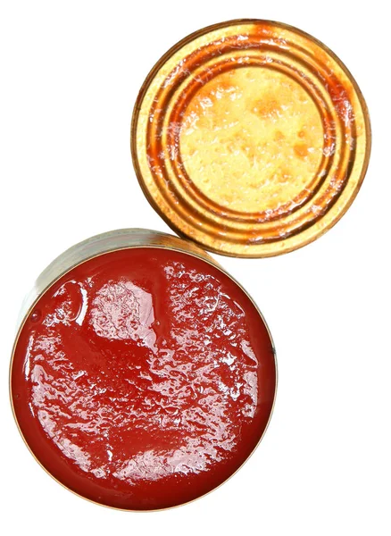 Molho de tomate enlatado — Fotografia de Stock