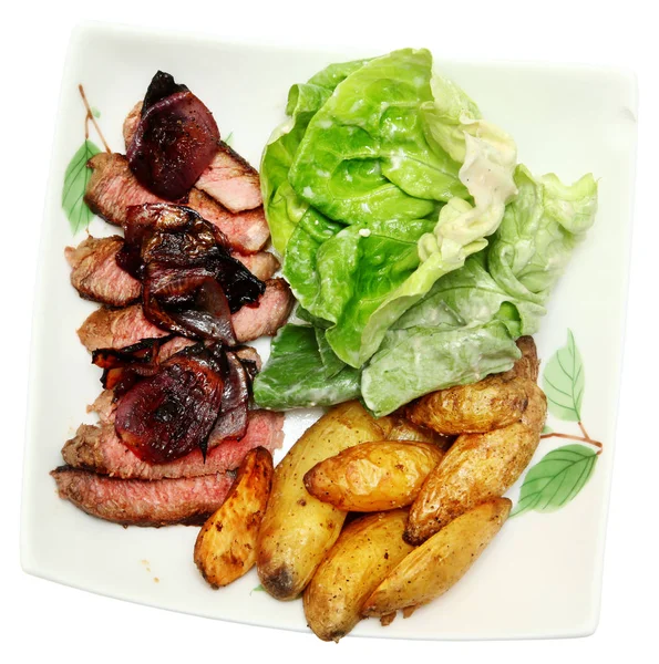 Seared Steak and Fingerling Potatoes — Stock Photo, Image