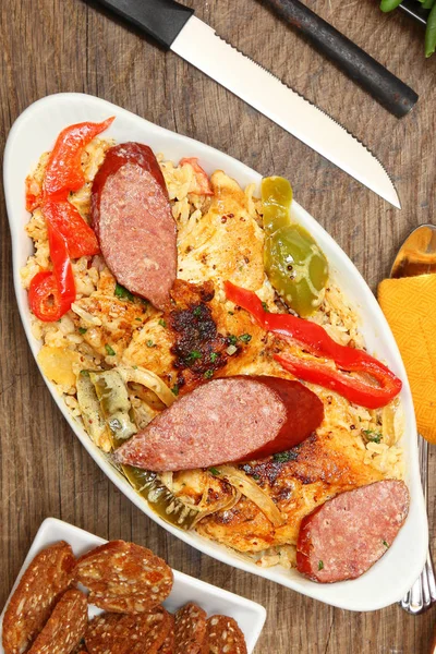 Cajun Andouille Jambalaya — Stockfoto