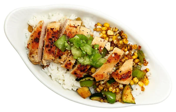 Seared Chicken and Tomatillo Salsa — Stock Photo, Image