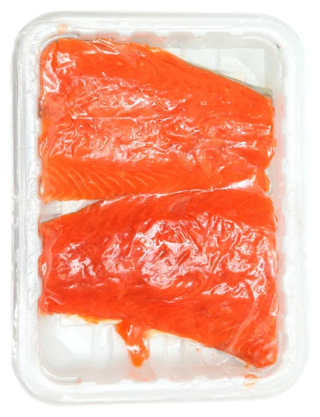 Raw Salmon in package — Stock Photo, Image