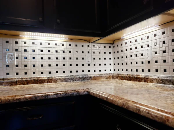 Add Cabinet Lighting Kitchen Countertop Lights — Stock Photo, Image