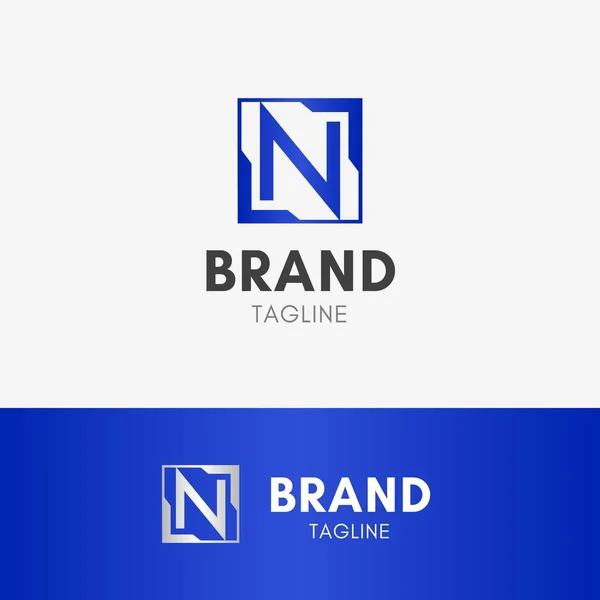 Letra N Logo cuadrado — Archivo Imágenes Vectoriales