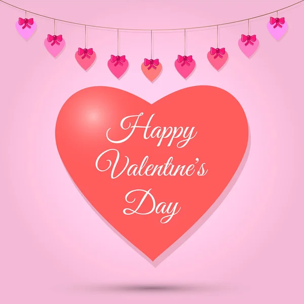 Coração Feliz Dia Dos Namorados Fevereiro Vetor — Vetor de Stock