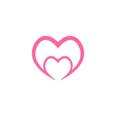 Pembe kalp sevgi işareti logo ve simge şablonu