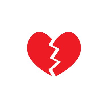 Kırmızı kalp sevgi işareti logo ve simge şablonu