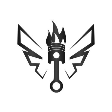 Piston logo tasarım şablonu vektör