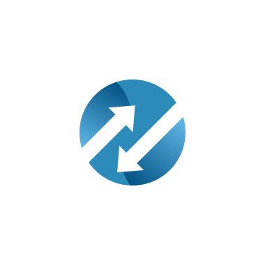 Bir daire logo şablonu negatif alan oku