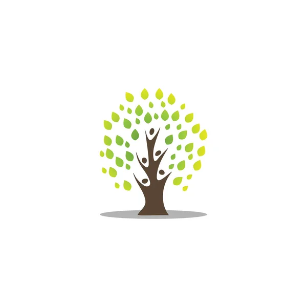 Árbol Abstracto Plantilla Logotipo Personas — Vector de stock