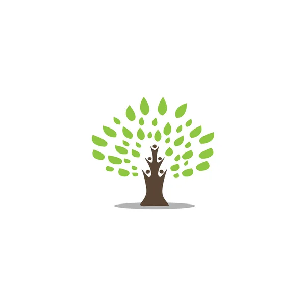 Árbol Abstracto Plantilla Logotipo Personas — Archivo Imágenes Vectoriales