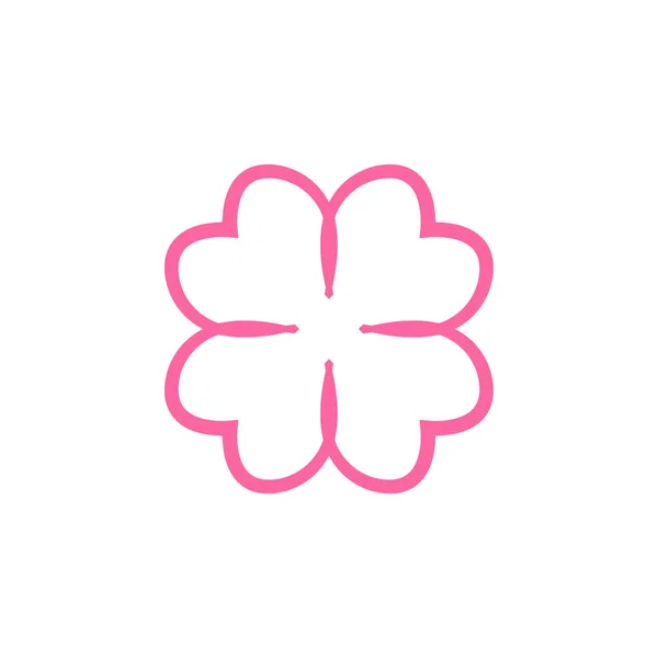 Corazón Rosa Signo Amor Logotipo Plantilla Icono — Archivo Imágenes Vectoriales
