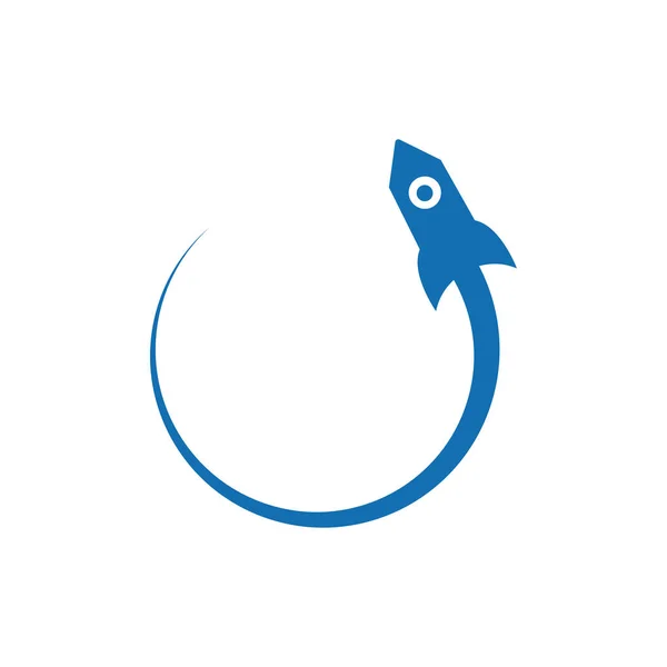 Illustration Des Raketenblauen Logo Design Vorlagenvektors — Stockvektor