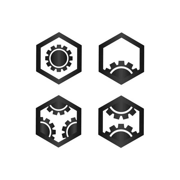 Dişli Logo Simge Tasarım Şablonu — Stok Vektör