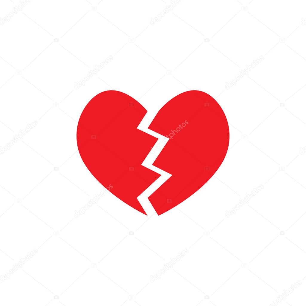 Red heart love sign logo and icon template