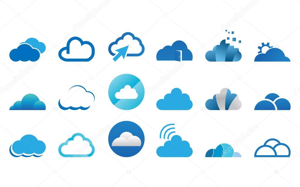 Cloud technology logo and icon template vector