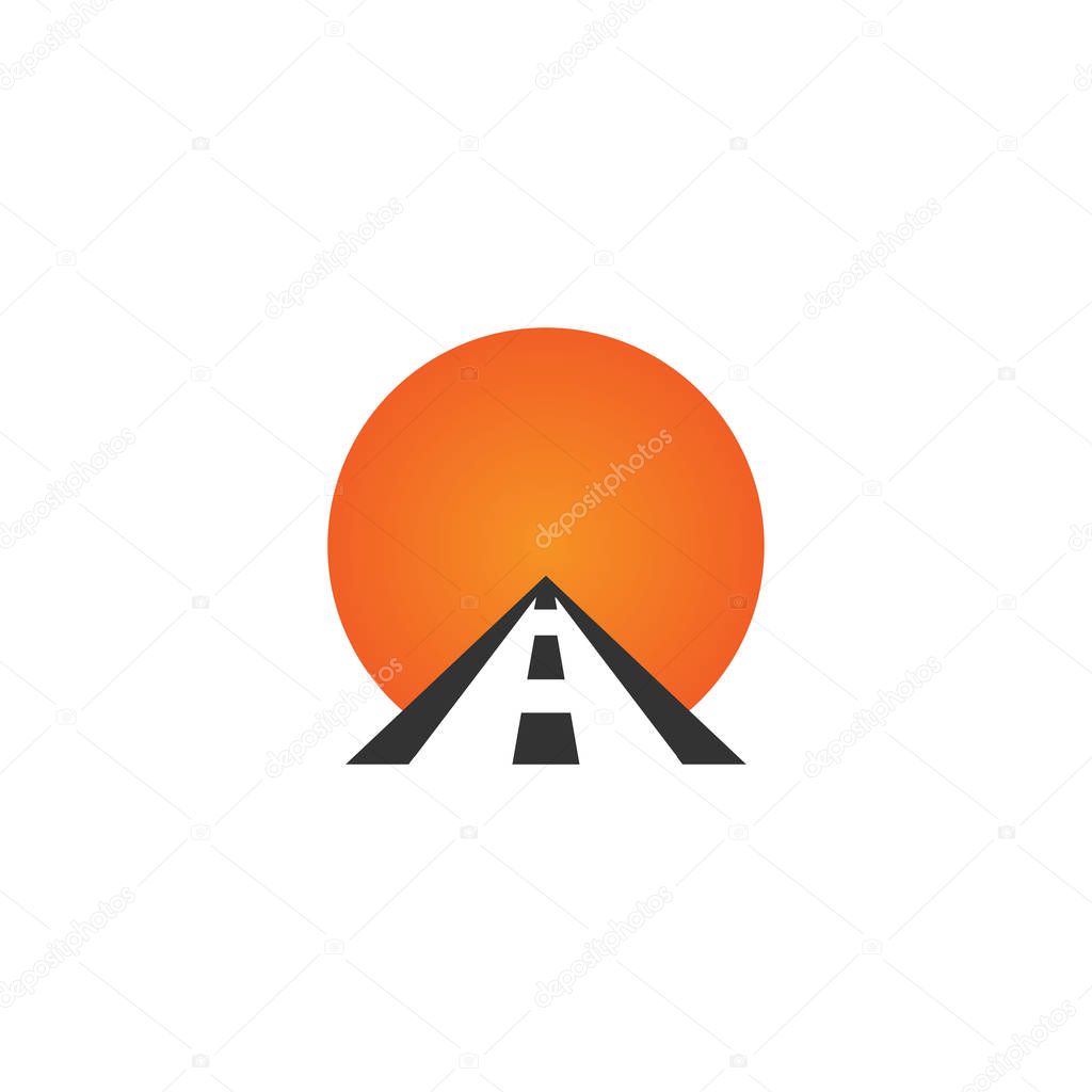 Highway road logo design concept template vector