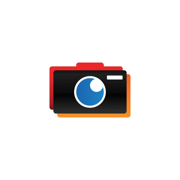 Fotografia della fotocamera logo e icona modello vettoriale — Vettoriale Stock