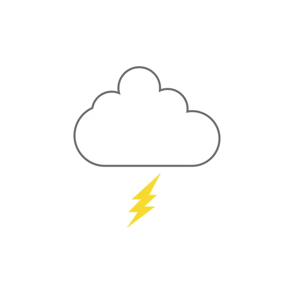 Modèle de conception d'icône nuage Thunder vecteur isolé — Image vectorielle