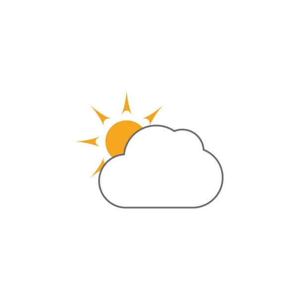 Modelo de ícone de nuvem de sol vetor isolado — Vetor de Stock