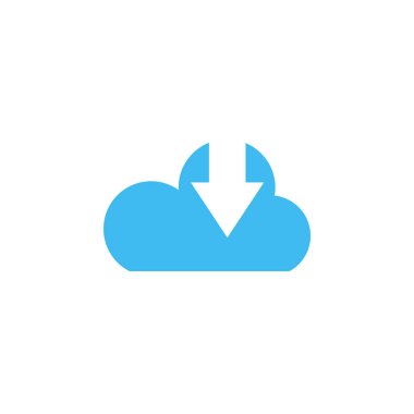 İndirme simgesi tasarım şablonu izole edildi