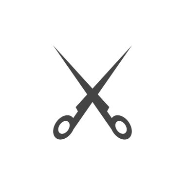 Makas grafik tasarım şablonu izole edilmiş vektör illüstrasyonu