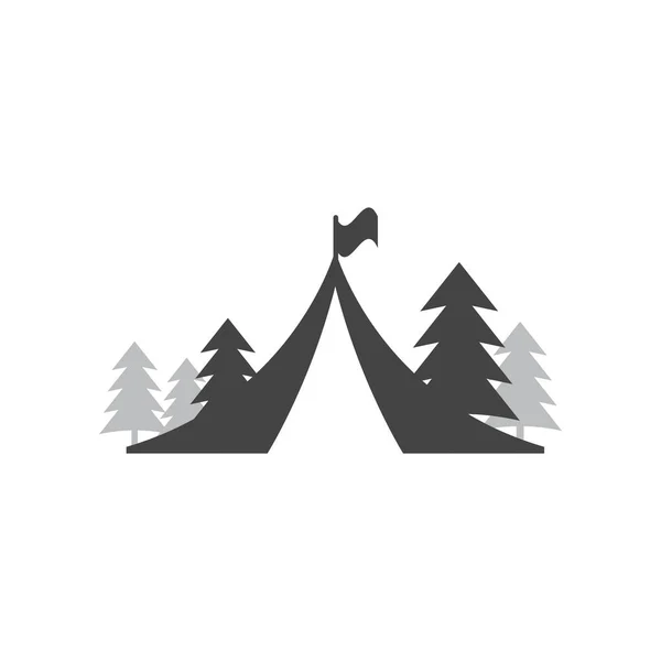 Tent camping pictogram ontwerp template vector geïsoleerd — Stockvector