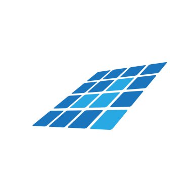 Güneş paneli simgesi tasarım şablonu izole edildi