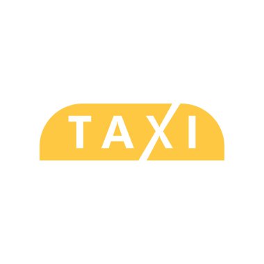 Taksi simgesi tasarım şablonu izole edilmiş vektör çizimi