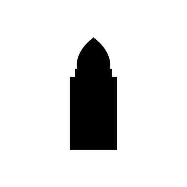 Kapı caminin simgesi tasarımı vektör çizimi izole edildi