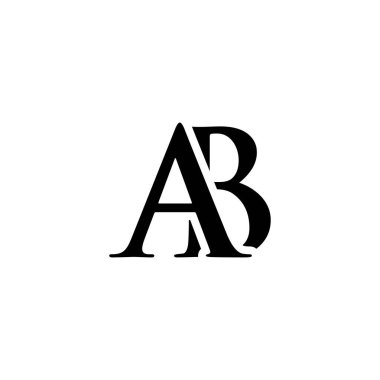İlk ab alfabesi logo tasarım şablonu vektörü