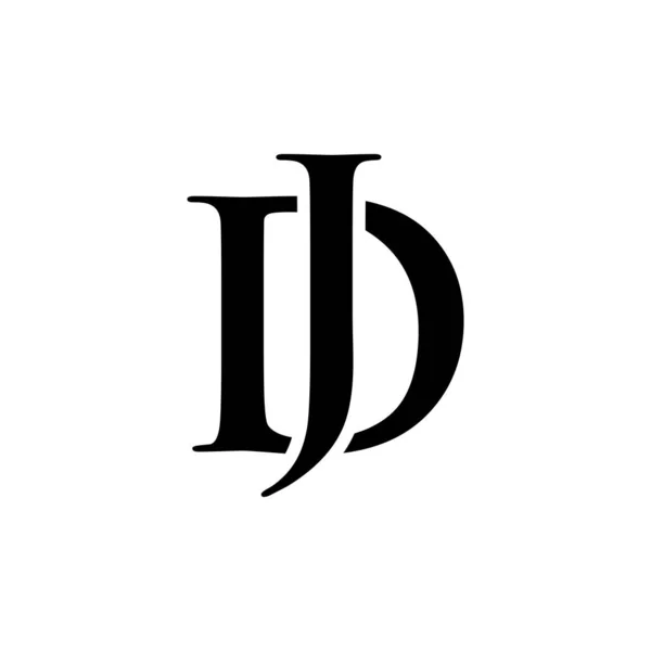Inicial dj alfabeto logotipo diseño plantilla vector — Vector de stock