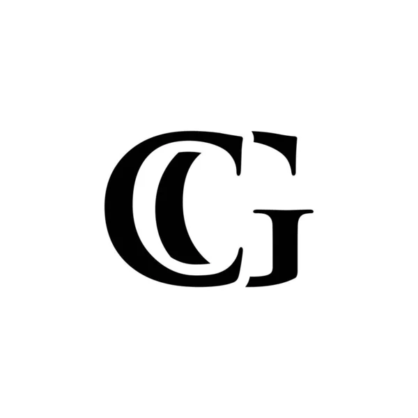 초기 CG 알파벳 로고 디자인 템플릿 벡터 — 스톡 벡터