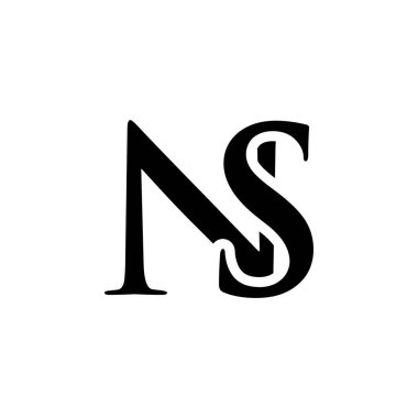İlk ns alfabe logo tasarım şablonu vektörü