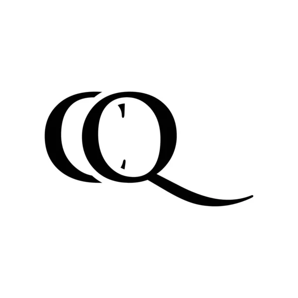 Initial cq alphabet logo design template vector — Stock Vector