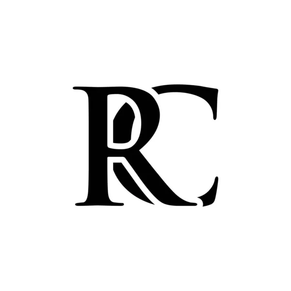 İlk rc alfabesi logo tasarım şablonu vektörü — Stok Vektör